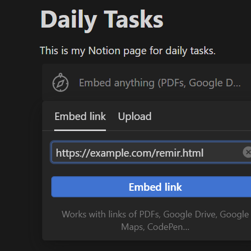 Adding Widgets to Notion « Remir